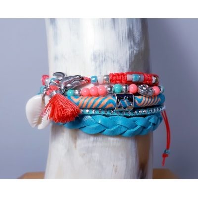ibiza armband flamingo/turquoise ibiza armband flamingo/turquoise